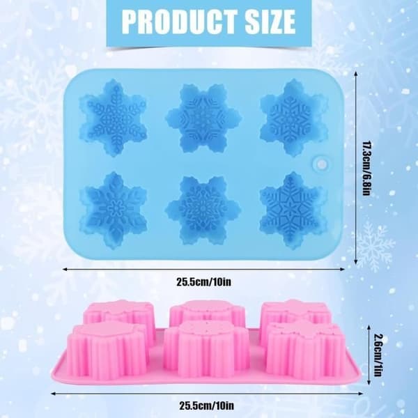 2 Silikon Snöflinga Form, Jul Snöflinga Formade Formar Snöflinga Kakform