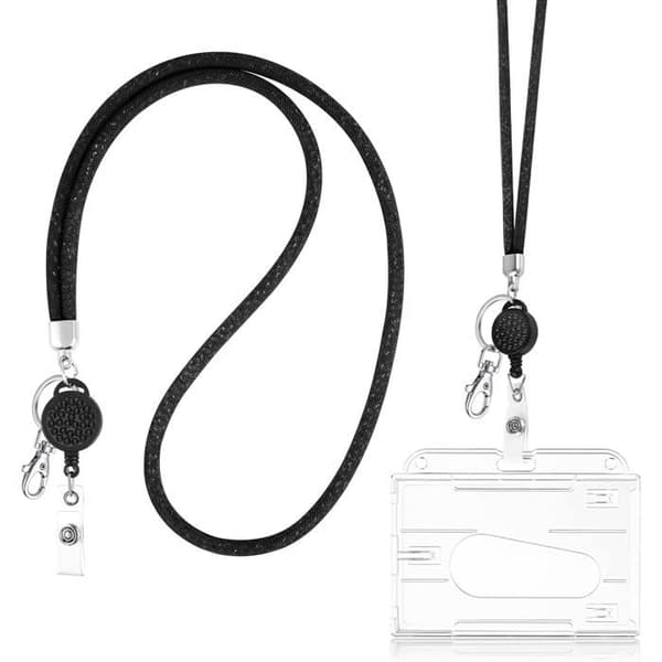 Let-træk spænde lanyard, elastisk badgeclips, egnet til beskyttelse af studerende og voksnes ID-kort
