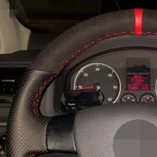 DIY svart äkta läder mocka cover för Volkswagen Golf 5 Mk5 VW Passat B6 Jetta 5 Mk5 Tiguan 2007-2011