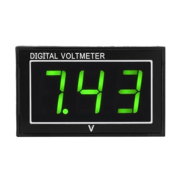HURRISE DC Voltmeter 1 stk. Digital 0,56\" LED Display Vandtæt Voltmeter DC Voltmeter Panel Meter (2,5-30V, Grøn)