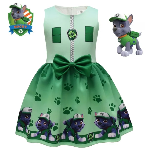 Paw Patrol Anime Barnkläder Tecknad Patrol Canine Girl Dress Digital Perifer Printing Girl Bowknot Dress Party Bal Pink 120cm