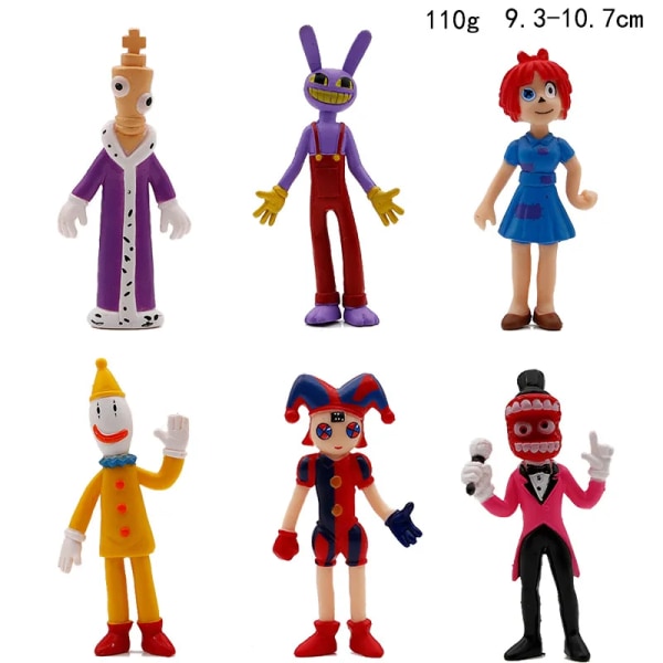 The Amazing Digital Circus Figur Set Pomni Jax Gangle Zooble Action Figurine Dolls Leksak PVC Kinger Caine Modell Barn Julpresent 6pcs set A