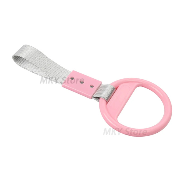 Universal färgglad PVC-bil cirkulär dragrem för universal PVC-varningsring, högresistans nylon Silver Pink
