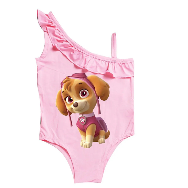 Paw Patrol Girls Baddräkt Sommar Baddräkt i ett stycke för barn Sommar Bikini Baddräkt Ärmlösa badkläder Skye 100