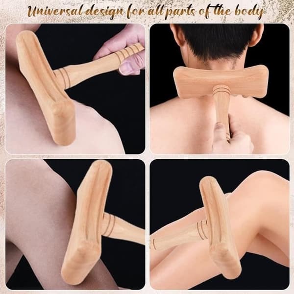 8 Trä Terapi Massage Roller för Kroppsskulptering, Lymfdränage, Muskelvärk Lindring