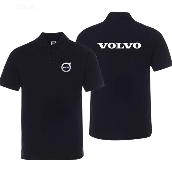 Bil Volvo Printed Business Casual Sport Enfärgad kortärmad populär pikétröja i bomullskvalitet för män A4 L