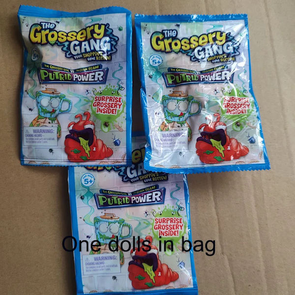 Original The Grossery Gang Surprise Toy Säsong 1 2 3 4 5 6 7 Stort paket, Flerfärgad presentsamling a-3 Random 3 bags
