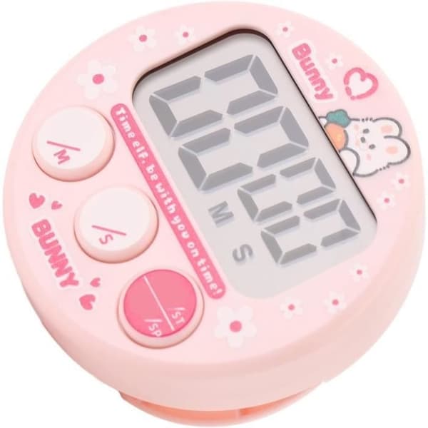 Elektronisk tegneserie-timer, digital magnetisk timer, LCD-display i plastik, nedtælling