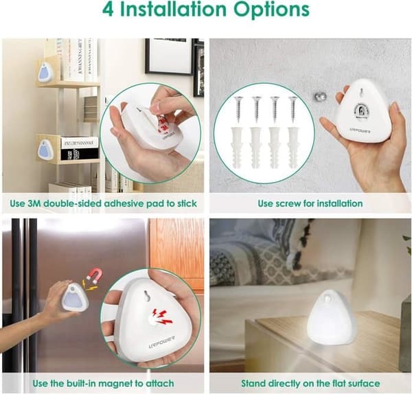 Rörelsesensor inomhusbelysning, 60LM LED-skåpbelysning, batteridriven underskåpsbelysning