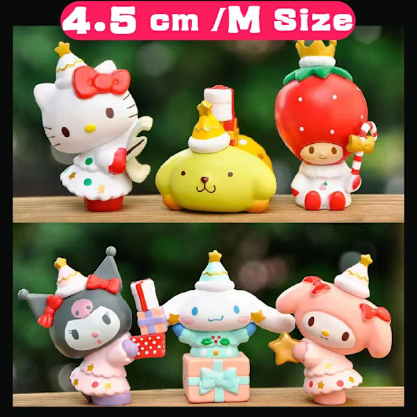 #2 SANRIO Toys My Melody Dolls Kawaii Figurine Blind Box Heminredning Japansk Söt Julklapp Anime Cartoon Collection No.32 Christmas 4cm Random 1 piece