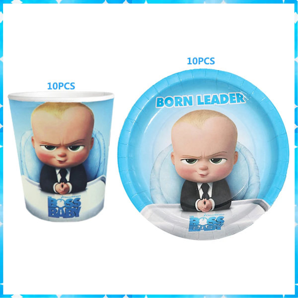 Tecknad baby familjtema Födelsedagsfest Set 10-20 personer Baby shower Accessoarer Boss presentpåsar Anpassa bakgrund BP-20PCS