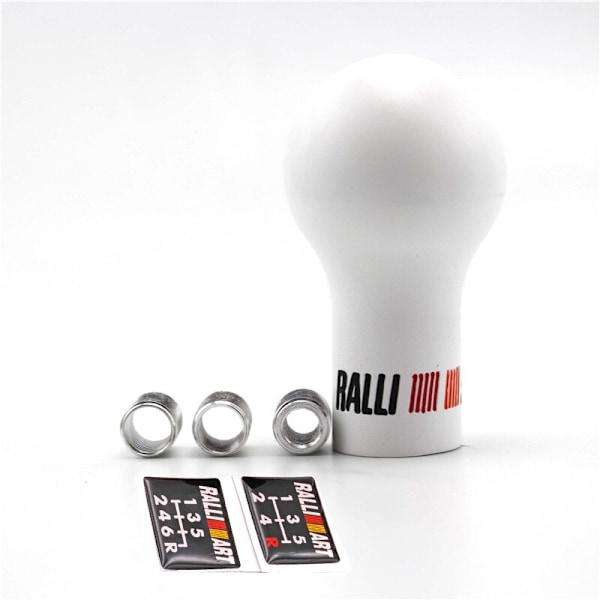 RALLIART 5/6 Speed Resin Växelspaksknopp Racing Shifter Spakhuvud för Mitsubishi etc.-Vit White