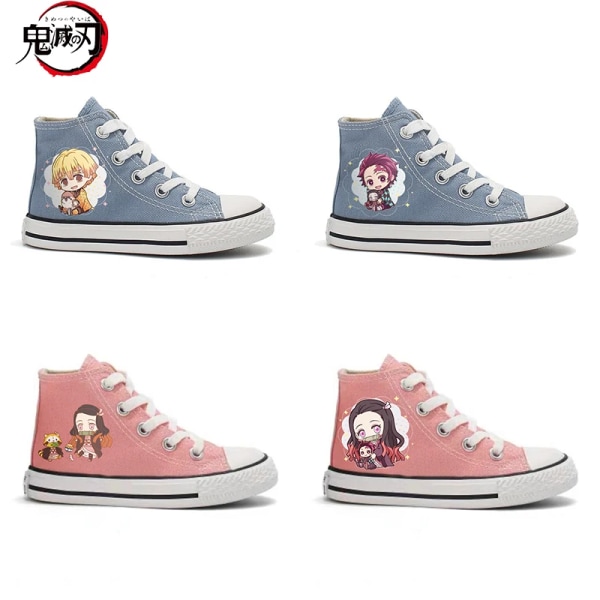 Demon Slayer Tecknad Anime Sneakers Kimetsu No Yaiba Tanjirou Nezuko Zenitsu Cosplay Casual High Top Sko Barn Födelsedagspresent 1 24