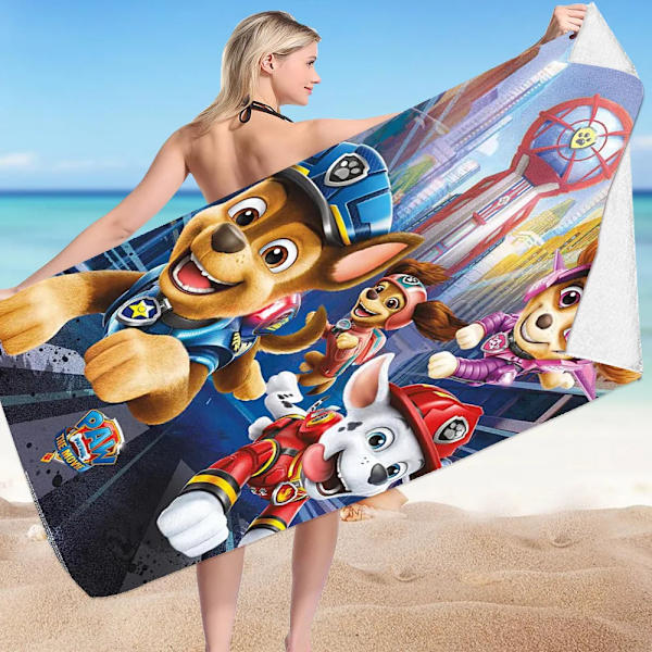 Anime Paw Patrol Strandhandduk Tecknad Chase Sommarhanddukar Badrum Badhandduk Simma Julhanddukar Resor Strandhandduk Snabbtork STJ-24-10 70x150 Fine fibres
