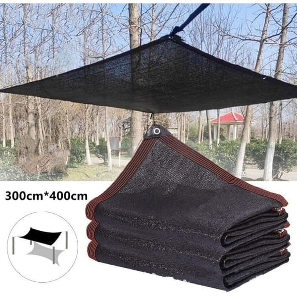 3*4M Sort Skyggenet, Have Terrasse Skyggenet, Rektangulær Skyggesejl, Sort
