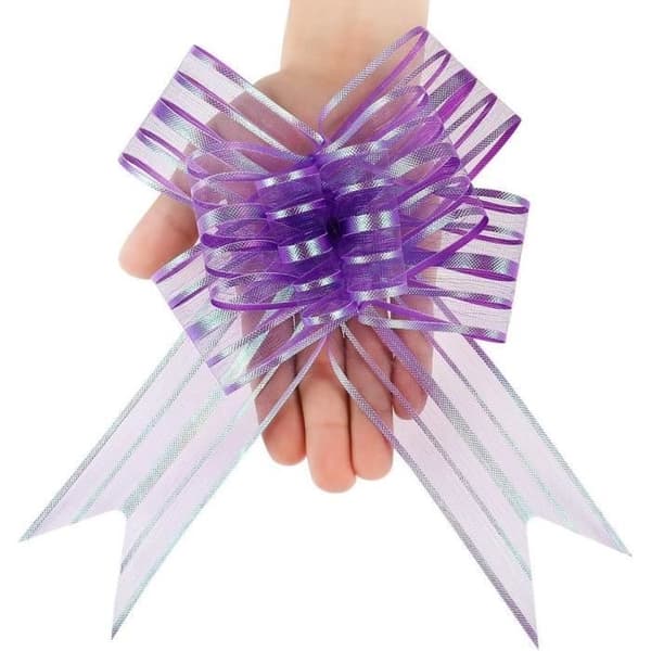 20 st Organza Dragrosetter för Presentinslagning, Bröllopsdekoration, 16 cm Diameter