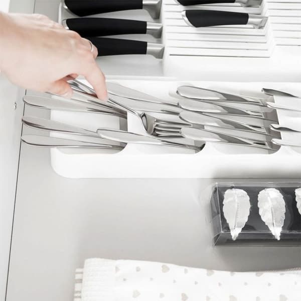 (Hvit) Bestikkorganisator - Vilde - Hvit - 39x11,5 cm - 5 rom white