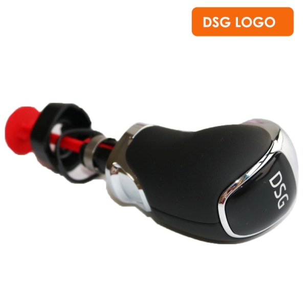 För Skoda Octavia Superb Yeti DSG Växelspaksknopp Huvud Handbollsläder med DSG-LOGO Cr Tillbehör-DSG-logotypknopp DSG logo Knob