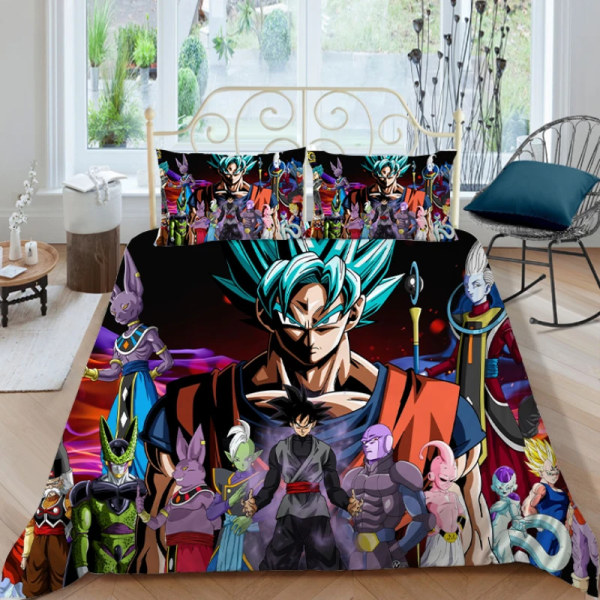 Dragon Ball Z Cover SET Anime Figur Son Goku Printed Sängkläder Säng Spead Barn Sovrum Säng Cover Sängkläder Set 1 AU 180x210cm 3pcs