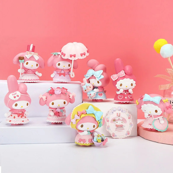 #2 SANRIO Toys My Melody Dolls Kawaii Figurine Blind Box Heminredning Japansk Söt Julklapp Anime Cartoon Collection No.34 Sheel 6-8cm Random 1 piece