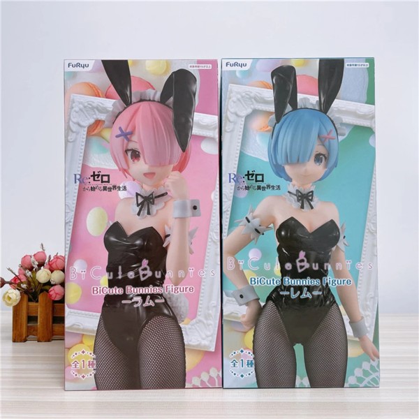 Original Furyu Re: Zero Starting Life in Another World 30cm Rem Ram Bunny Girls Ver PVC Action Figure For Girl Rem  06