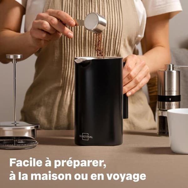 (1 L/ 1000 ml) Stempelkande | Dobbeltvægget Kaffe- og Tebrygger Rustfrit Stål