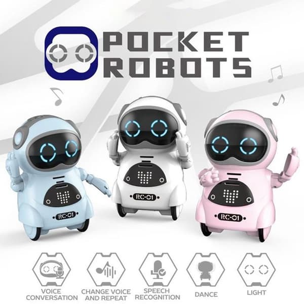 Mini Interaktiva RC Robotleksaker: Pratar, Sjunger, Dansar, Berättar Historier - Perfekt Present till Barn - Vit