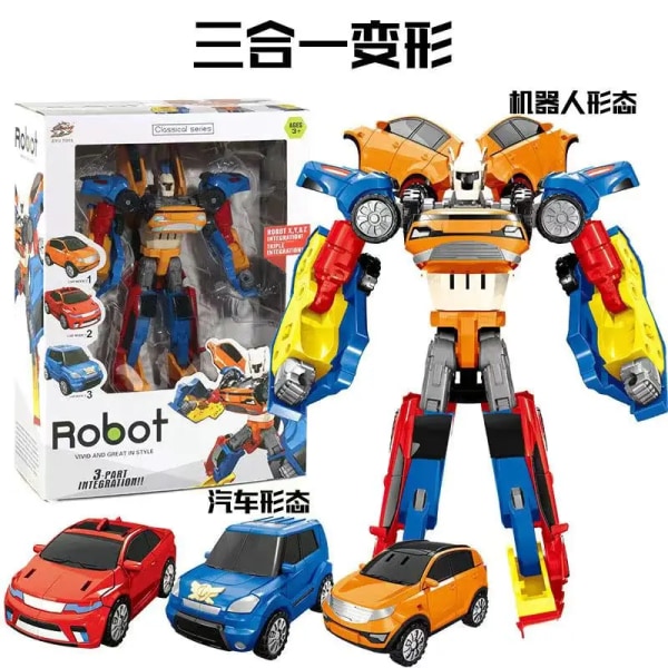 3 In 1 Tobots Transformation Robot Korea 2 In 1 Cartoon Brothers Anime Deformation Bil Flygplan Leksaker för barn Julklapp 2 without box