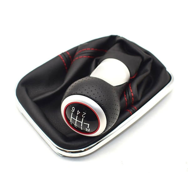För Volkswagen VW 1999-2004 Golf 4 IV MK4 GTI R32 Bora Jetta MT 12mm 5/6-växlad bil Växelspaksknopp Spak Växlingsreglage Gaitor Boot-6 Speed--H 6 Speed--H
