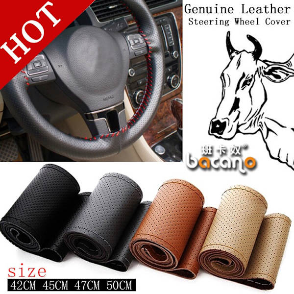 (45CM BRUN) Cover för Hot Truck Buss i äkta läder, 42cm 45cm 47cm Bil, Gör-det-själv handgjort case med nålar och tråd Gratis frakt 45CM BROWN