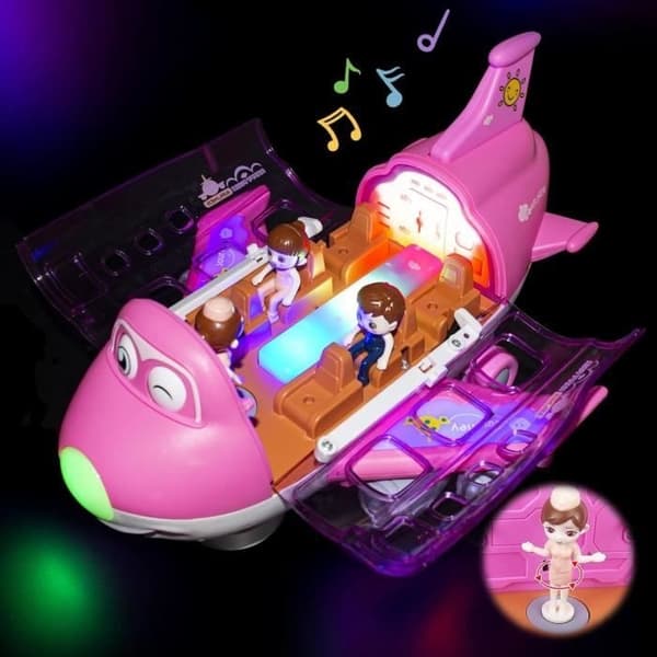 LECOO Bump & Go Lekefly for barn - Rosa - LED og lyder Pink