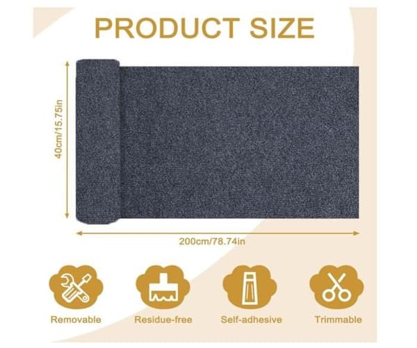 200x40cm Selvklebende Klorematte for Katter, Kattesofa Klorebeskyttelse, DIY Katteklo Sofabeskyttelse, Selvklebende Klorematte