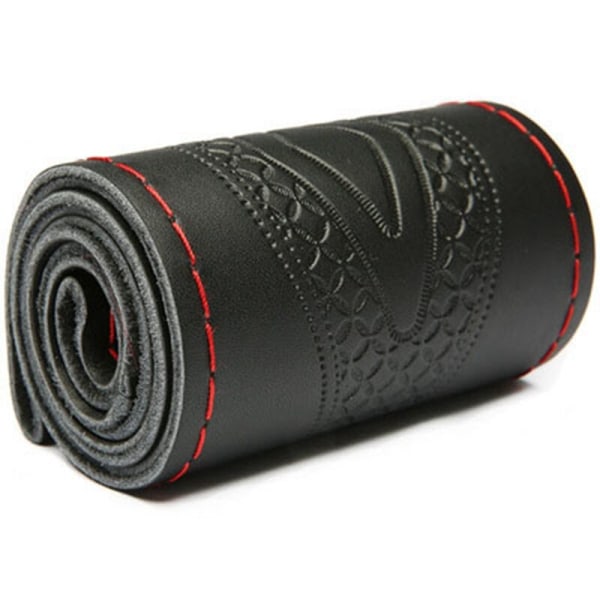 (C)Bil suv diameter 37/38cm Auto ratt- Cover Anti-halk prägling Läder Bil-styling Tillbehör Universal Braid Case passform C