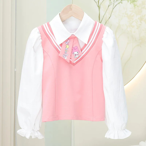 Anime Sanrios My Melody Kuromi Kawaii Autumn Winter Girl Tredelad Barnkostym Jk Plisserad kjol Skjorta Jacket Set Toddler My Melody 5 140cm