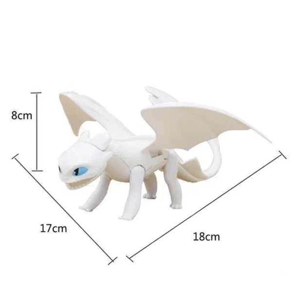 Disney How To Train Your Dragon 3 Tandlös Light Fury Night Fury PVC kan röra sig samlarobjekt actionfigurleksaker för barn Presenter Black Night Fury