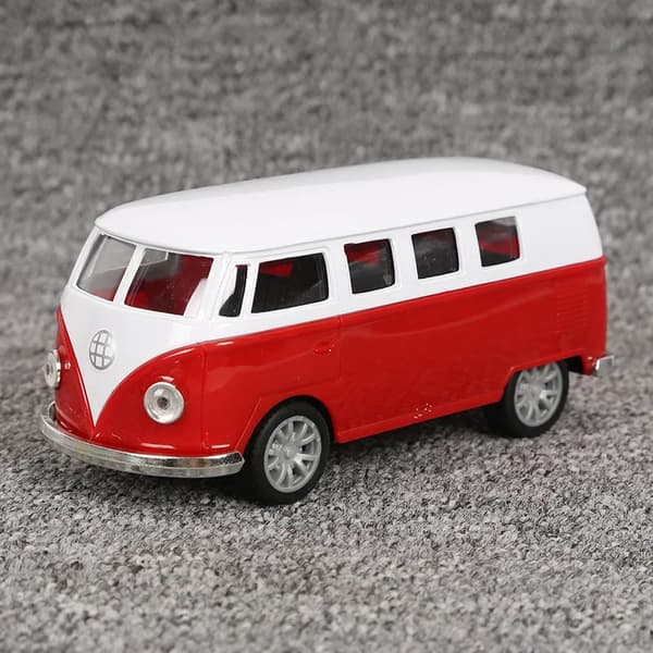 1:36 Retro bus Høj Simulation Støbt Metal Legering Klassisk Modelbil Træk Tilbage Samling Børnelegetøjsgaver Red