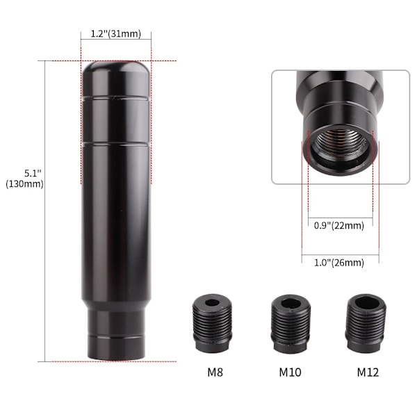 RASTP-JDM Style 13 cm aluminium växelspaksknopp Växelspakshuvud för universal manuell växellåda RS-SFN128-Röd Red