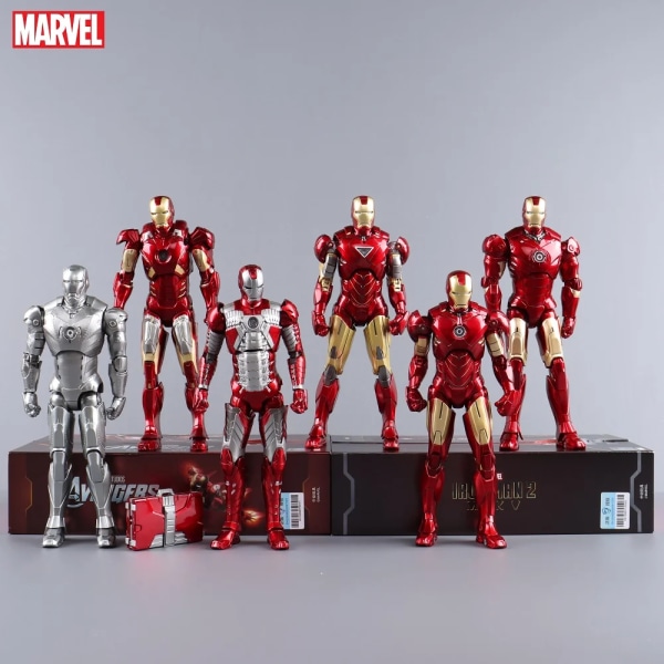 ZD Toys LED Light Iron Man MK1 MK2 MK3 MK4 MK5 MK6 MK7 MK43 MK50 7" film actionfigur Tony Stark Legends Toys MK43 LED