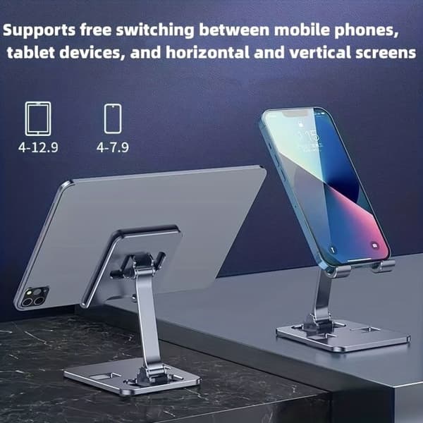 1 st Metall Hopfällbart Telefonhållarställ Universal Tablet och Telefon