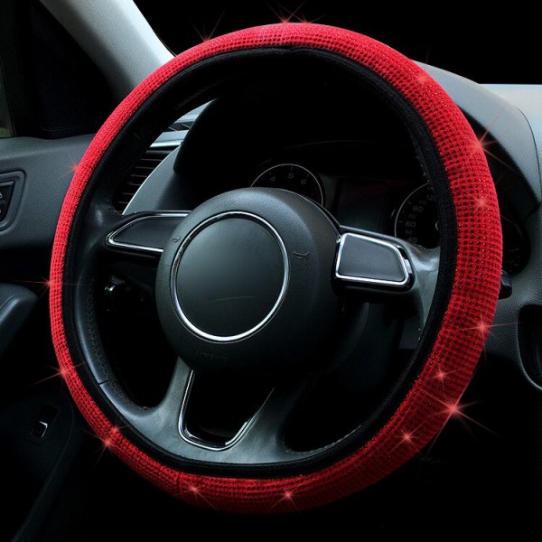 (Färgglad)38mm Universal cover PU Läder Strass Kristall Case Auto Interiör Inredning Bil Styling Colorful