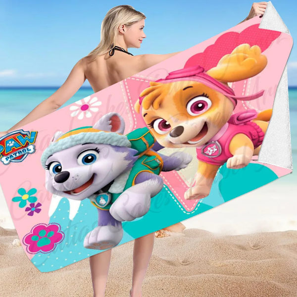 Anime Paw Patrol Strandhandduk Tecknad Chase Sommarhanddukar Badrum Badhandduk Simma Julhanddukar Resor Strandhandduk Snabbtork STJ-24-4 70x150 Fine fibres