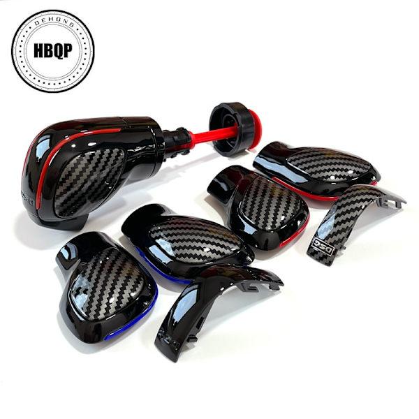 För VW Golf 6 7 R GTI Passat B7 B8 CC R20 Jetta MK6 GLIBsvart bakfärg Med kolfiberväxelknopp Växelns cover DSG Logo-DSG DSG