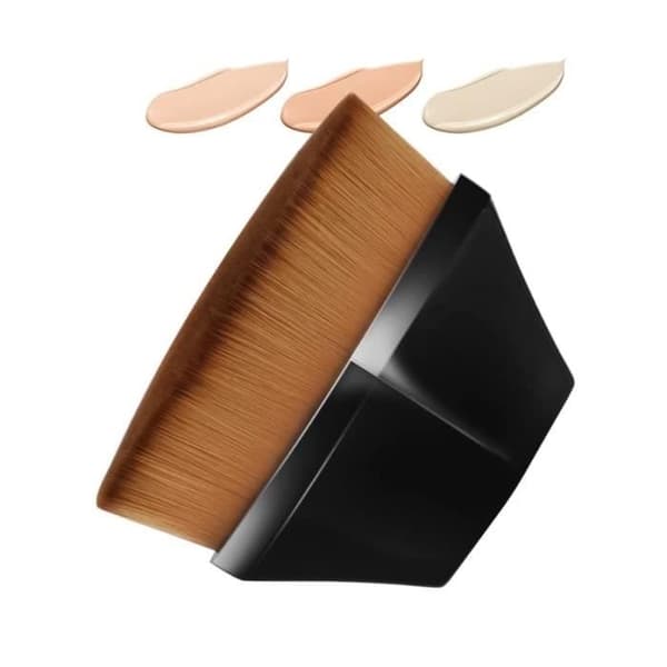 (Sort) 1 stk. foundationbørste, foundationbørste, makeupbørster med opbevaringsboks, superblød blendingbørste, (sort) Black