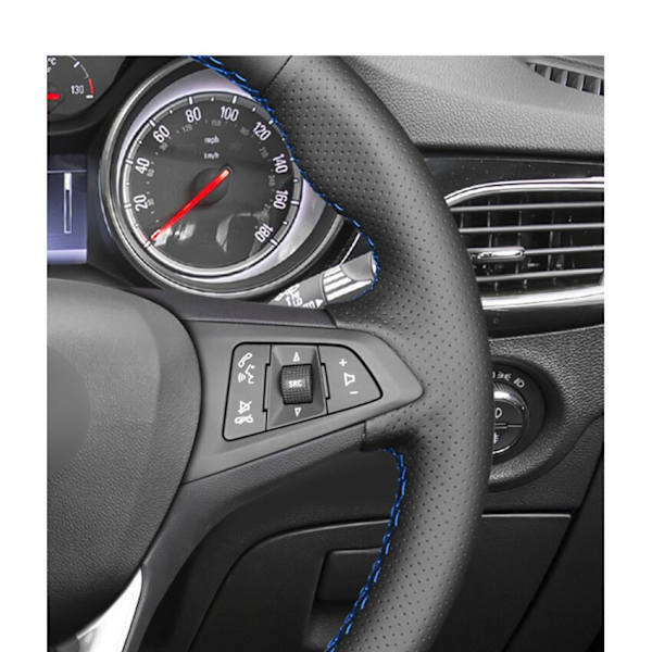 (Grå tråd)Handsydd svart PU- cover i konstläder för Opel Astra (K) Corsa (E) Crossland X Grandland X Insignia Gray thread