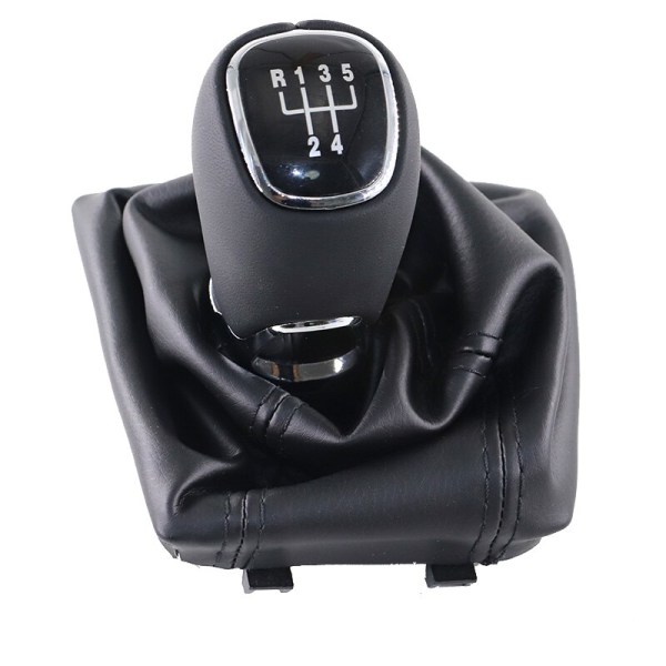 Krom & Läder Bil Växelspak Växelspak Gaitor Boot Cover för Skoda Octavia A7 MK3 2014-2017 dekorationstillbehör-5-växlad set 5 speed set