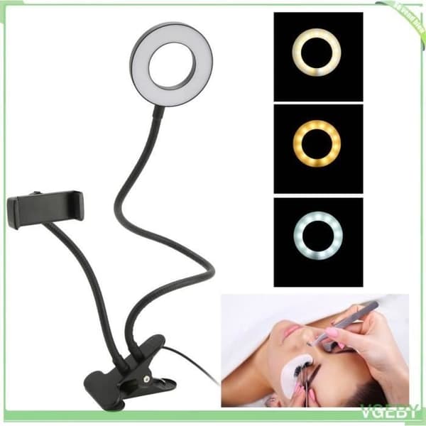 VGEBY LED Ring Light 10 Lysstyrkeniveauer 3 Farver 5000K til Selfie og Makeup