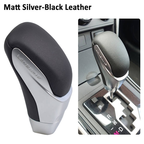 För Mazda 3 BK 2007 2008 2009 år Läderväxelspak Växelspak Gaitor Automatväxellåda-Matt silver Matt silver
