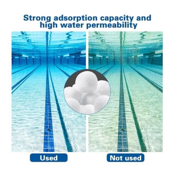 Pool Filterkugler - 700g - Erstatter 25kg Sand - Hvid
