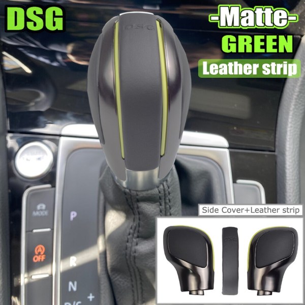 Automatisk växlingsknapp Spak Växlingshandboll För VW Golf 6 7 R GTI Passat B7 B8 CC R20 Jetta MK6 GLI Krom/Matt Silver DSG Logo-Matt Grå-Grön 1 Matte Grey-Green 1