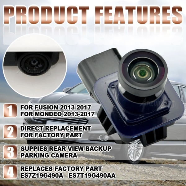 För Ford Mondeo/FUSION CC 2013-2017 Backkamera Back-up parkeringshjälpkamera DS7T-19G490-DB ES7Z-19G490-A